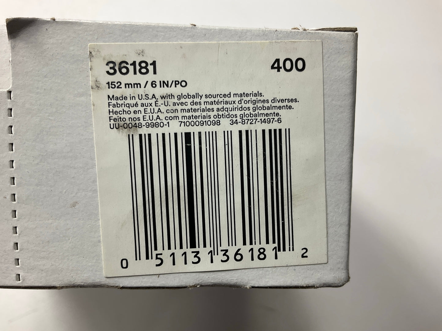 3M 36181 Hookit Blue Abrasive Sanding Disc Multi-hole 6 Inch 400 Grit (50 Discs)