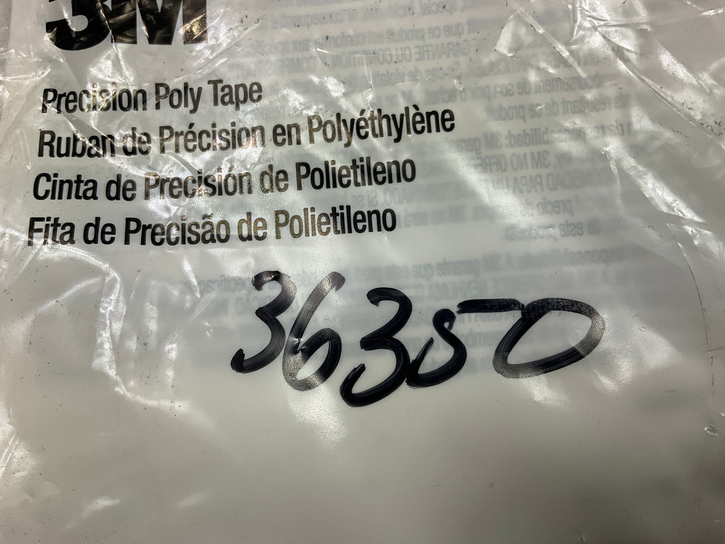 (4) Rolls - 3M 36350 Precision Poly Tape, 3 Mm X 55 M (0.12 In X 60.15 Yd)