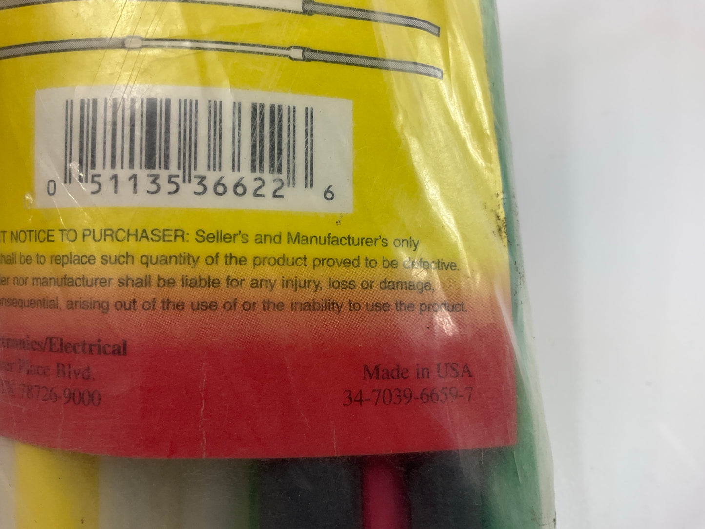 3M 36622 Flexible Polyolefin 6'' Heat Shrink Tubing 3/8'', Pack Of 14