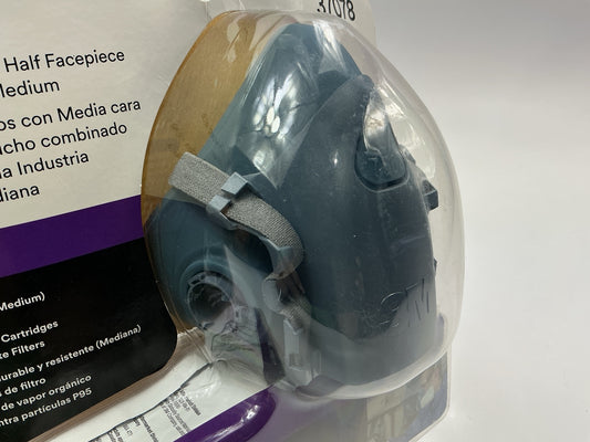 3M 37078 Half Facepiece Respirator Silicone Mask OV / P95 Size Medium 11-2025