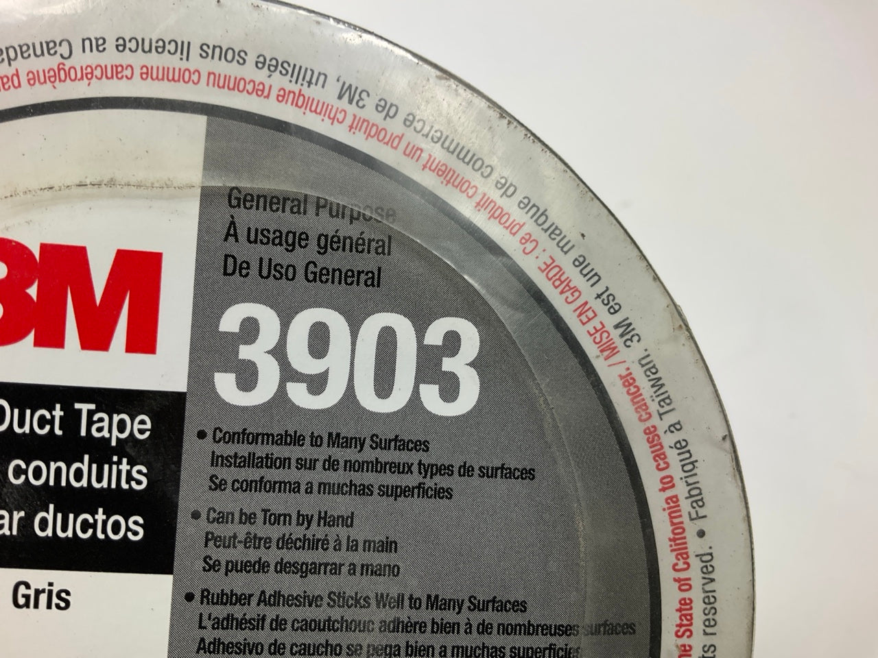 3m 3903 Vinyl Duct Tape Roll - Gray - 2'' X 50 YD