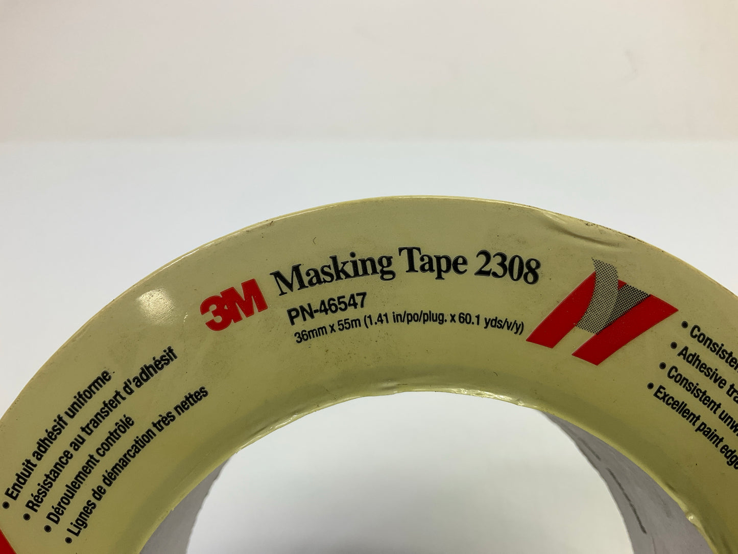 3M 46547 Automotive Masking Tape 2308, Crepe Backed 1.41'' X 60 YARD