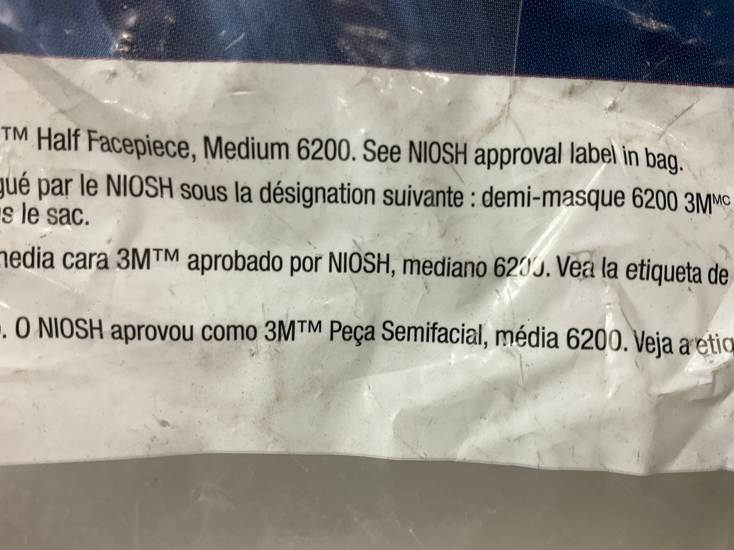 New 3M 6200/07025 Half Facepiece Reusable Respirator Mask - Size Medium