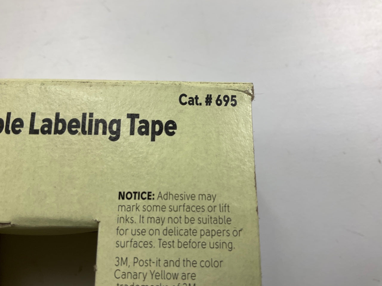 3M Scotch Post It 695 White Removable Labeling Tape 2'' X 36 Yd 1 Roll