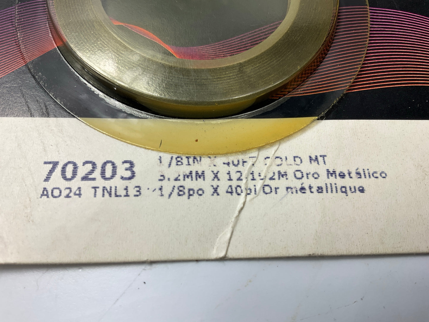 3M 70203 Pinstripe Striping Stripe Tape 1/8'' X 40' Gold Metallic
