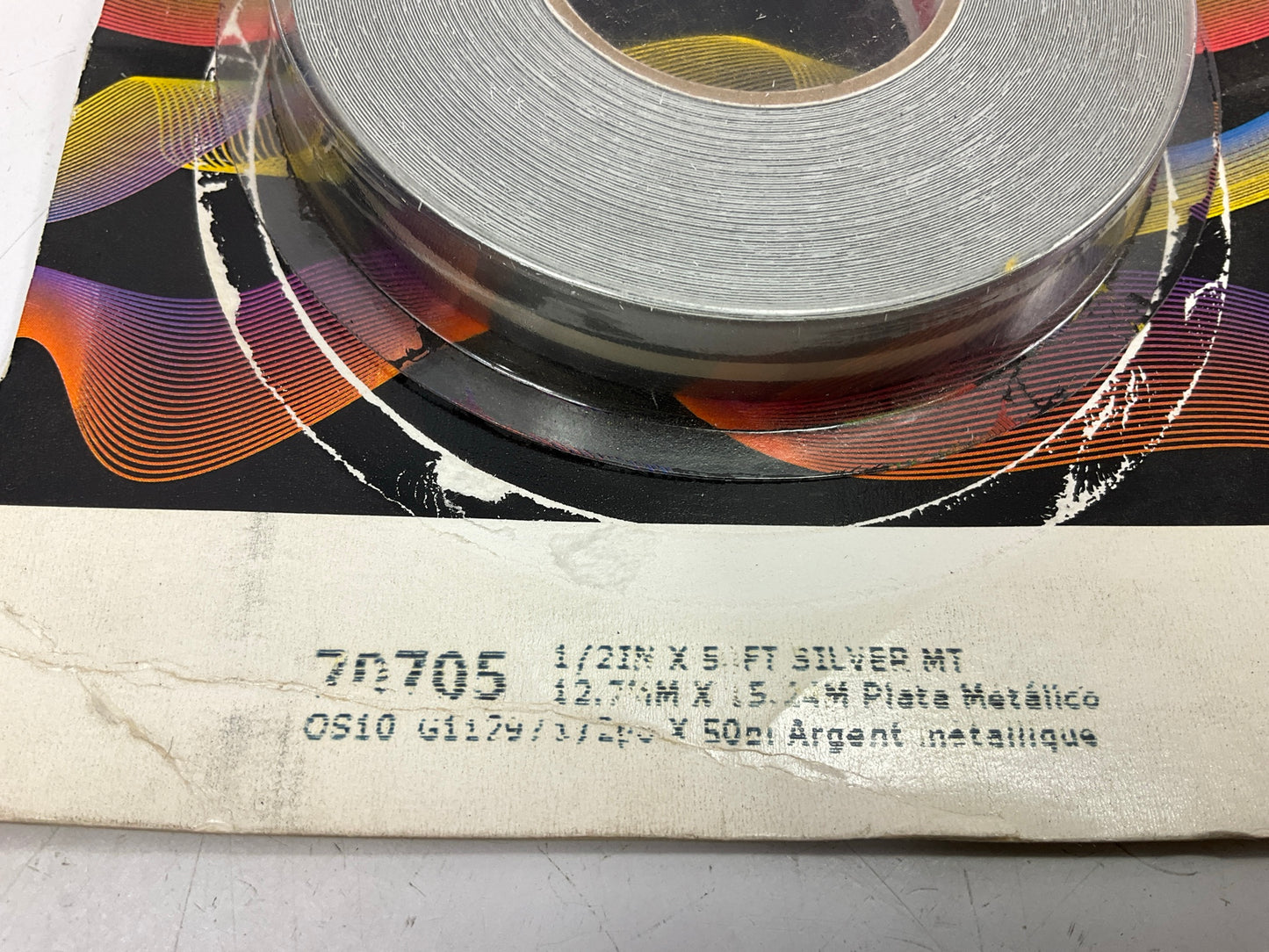 OPENED 3M 70705 Pinstripe Striping Tape 1/2''x50' Silver Metallic Stripe Tape