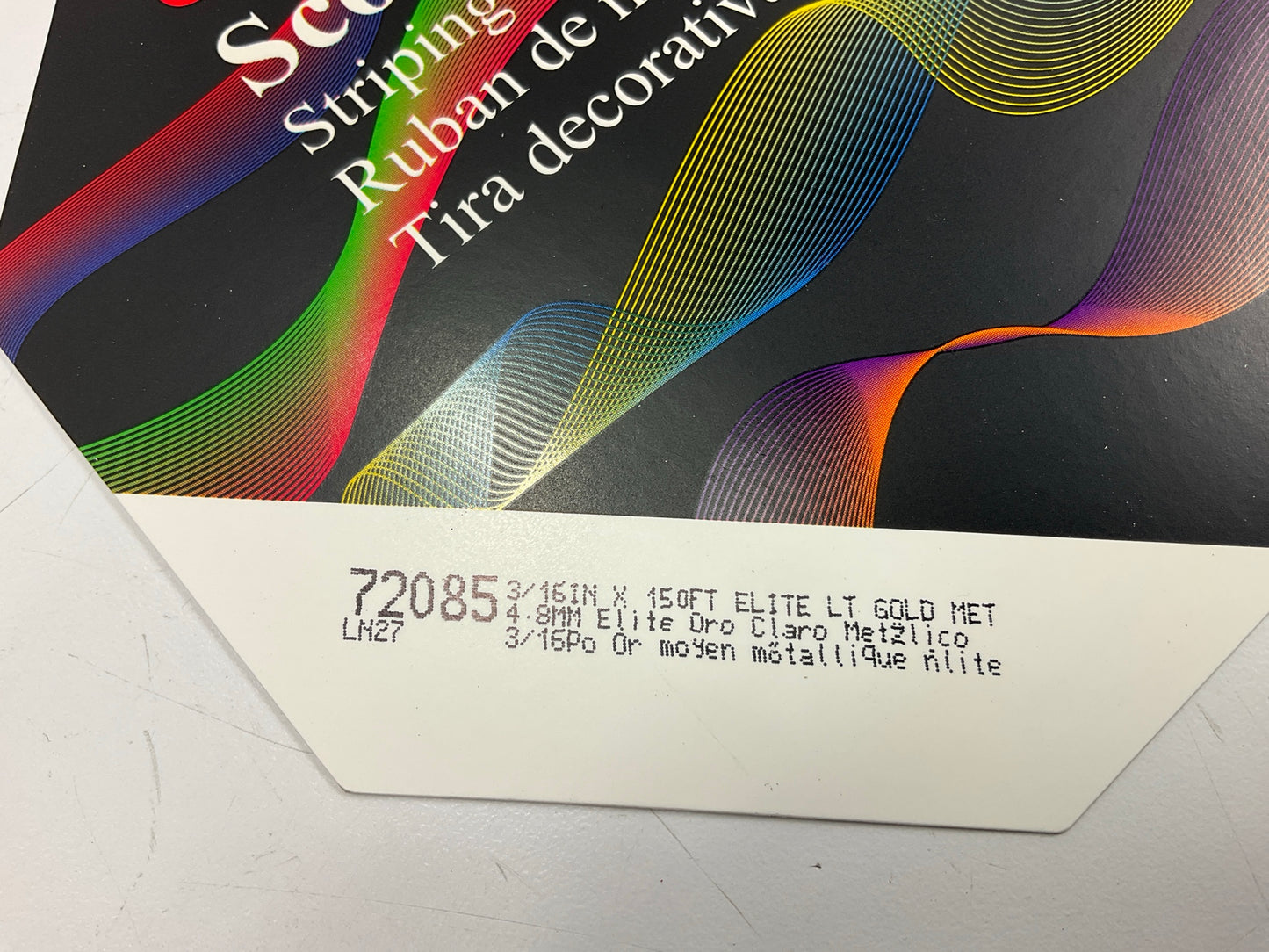 3M 72085 Scotchcal 150' X 3/16'' Light Gold Metallic Double Stripe Tape