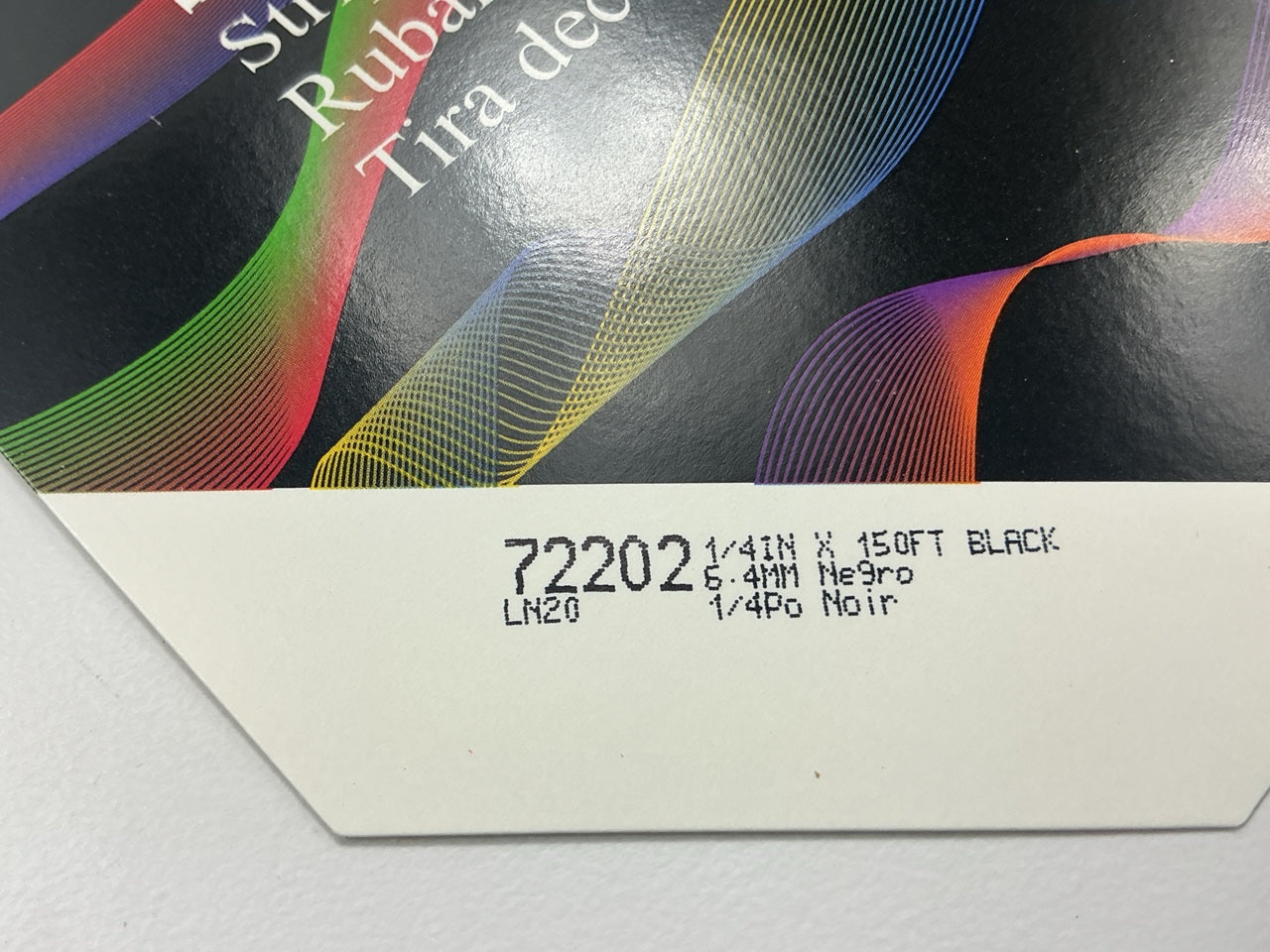 3M 72202 Scotchcal Pinstripe Striping Auto Stripe Tape, Black, 1/4'' X 150 Feet