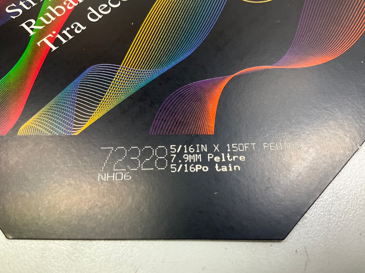 3M 72328 Double Pinstripe Striping Tape 5/16'' In X 150' Pewter