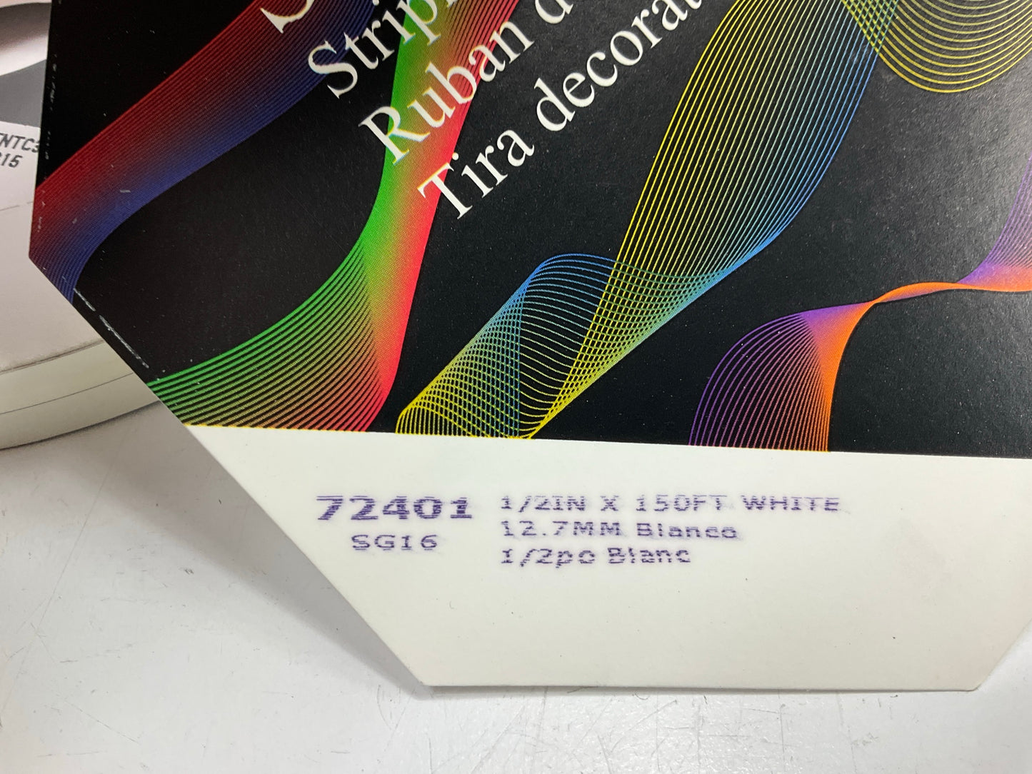 3M 72401 Pinstripe Striping Tape, 1/2'' X 150' White