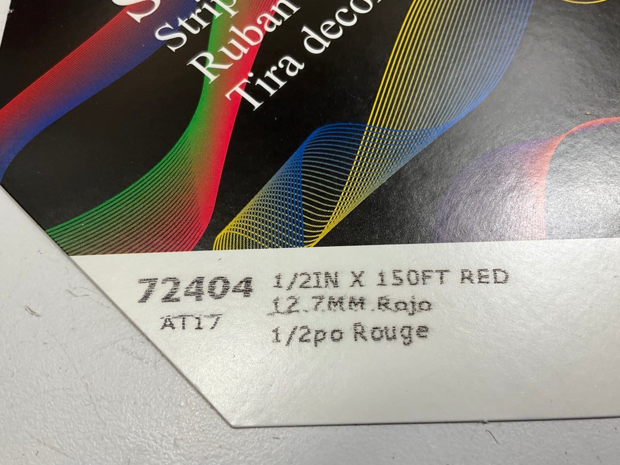 3M 72404 Scotchcal Striping Tape, 1/2 Inch X 150 Feet, Red
