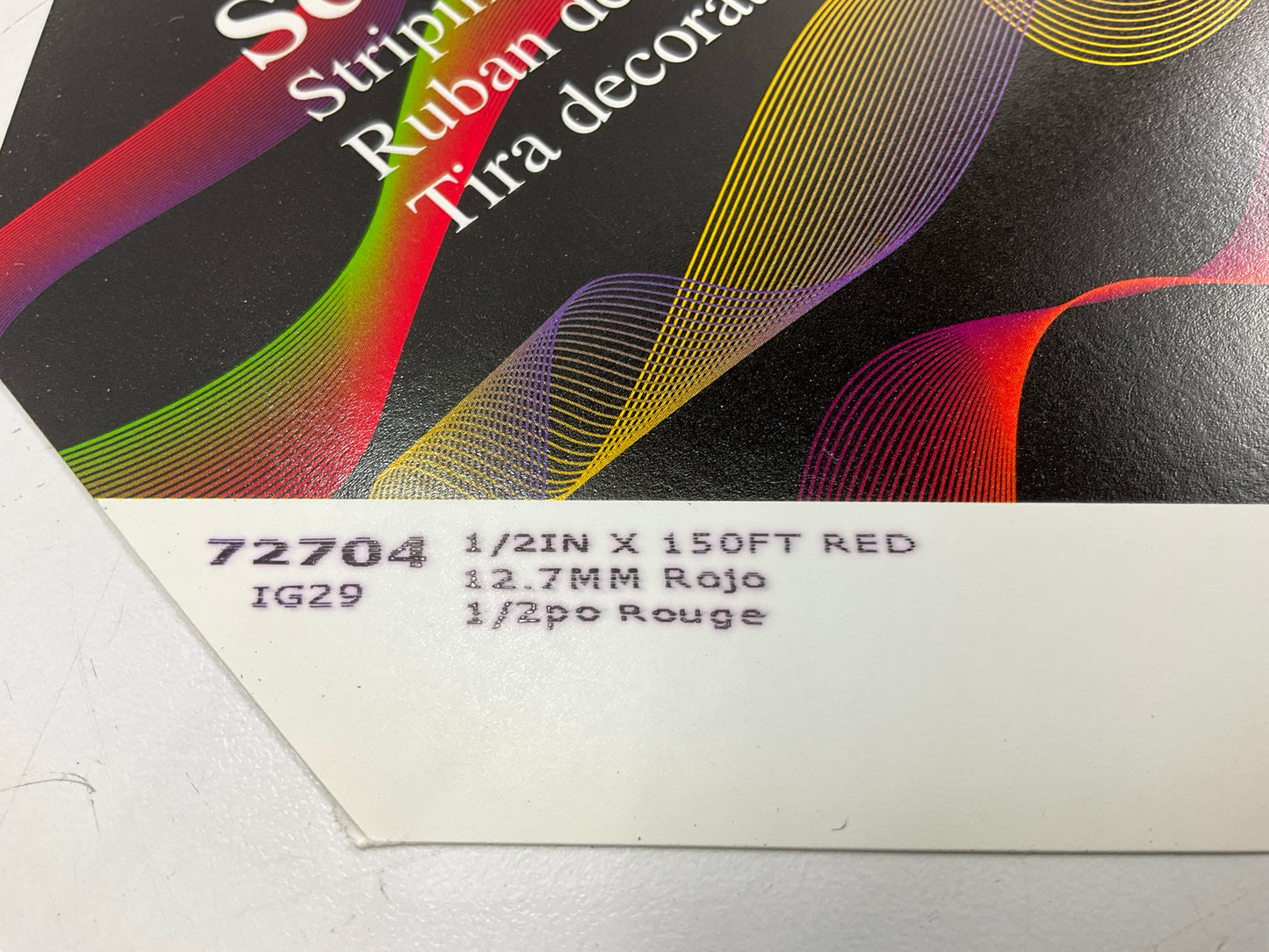 3M Scotchcal 72704 Red Striping Automotive Tape - 1/2'' X 150 Feet Stripe Tape