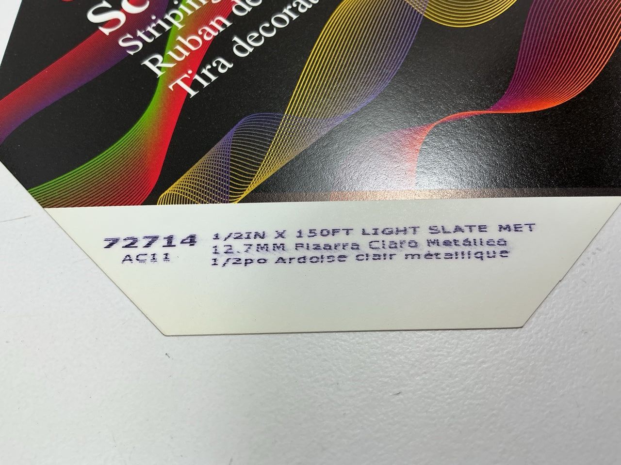 3M Scotchcal 72714 Light Slate Metallic Striping Stripe Tape, 1/2'' X 150 Feet