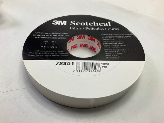 3M 72801 Scotchcal Striping Stripe Tape White - 3/4 In X 150 Feet