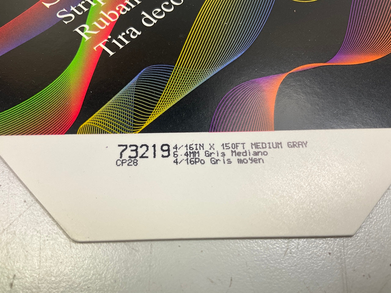 3M 73219 1/4''x150' Scotchcal Double Striping Automotive Stripe Tape Medium Gray