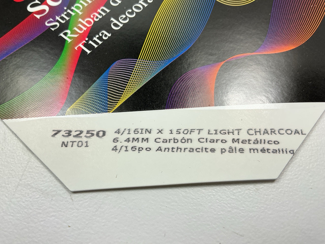 3M Scotchcal 73250 Light Charcoal Metallic Striping Auto Stripe Tape 1/4''x150'
