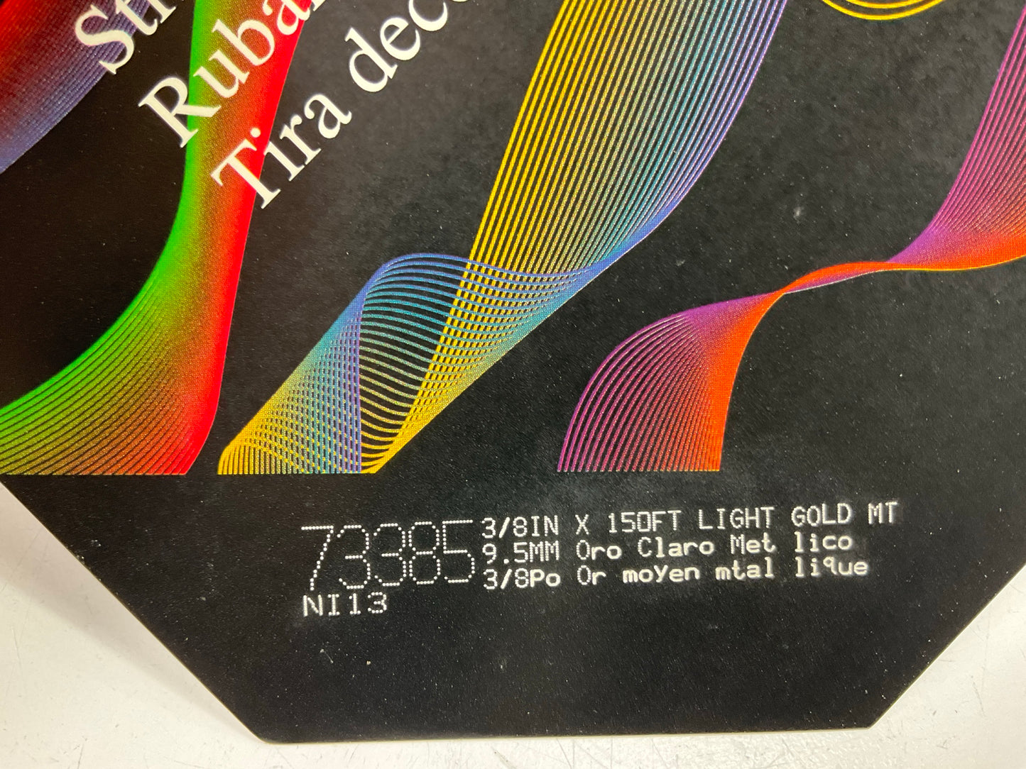 3M 73385 Pinstripe Striping Tape, 3/8'' X 150' Light Gold Metallic