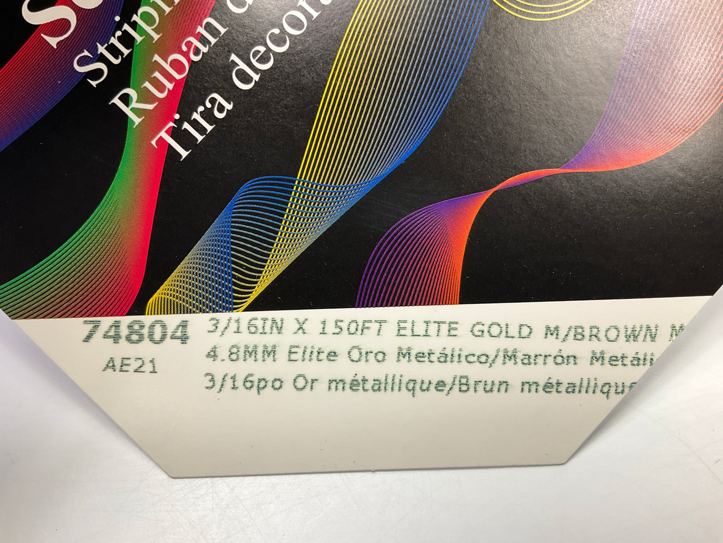 3M 74804 Brown Metallic / Gold Metallic Striping Auto Stripe Tape 3/16''x150'