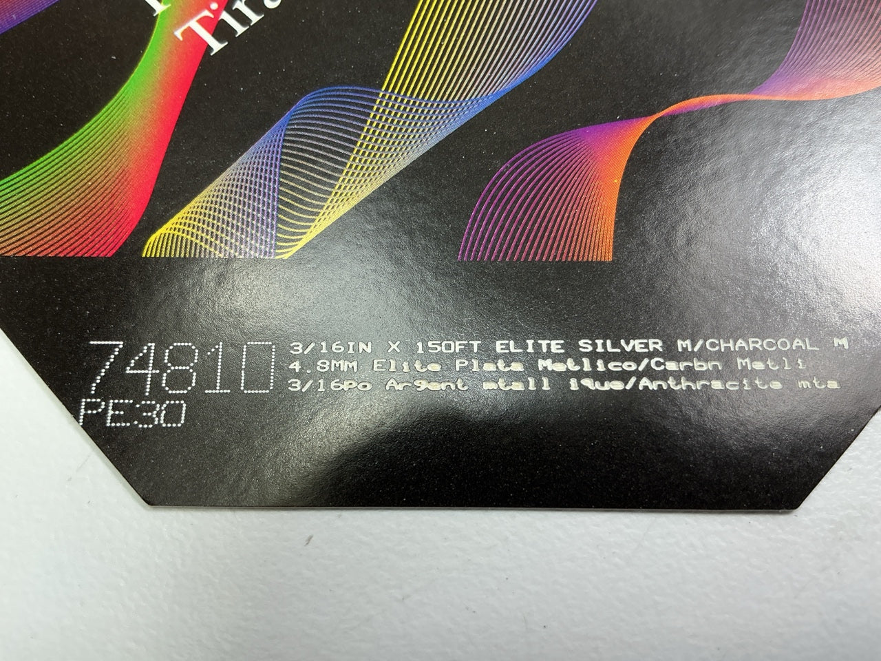 3M 74810 Pinstripe Striping Tape, Elite Silver Metallic Charcoal 3/16'' X 150'