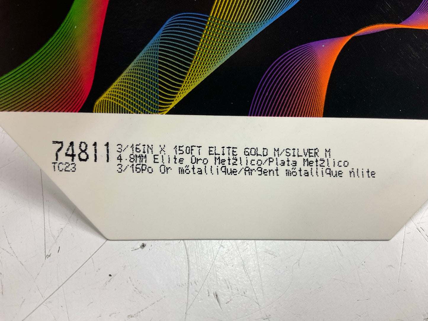 3M 74811 Pinstripe Striping Tape 3/16'' X 150 FT Gold Metallic / Silver Metallic