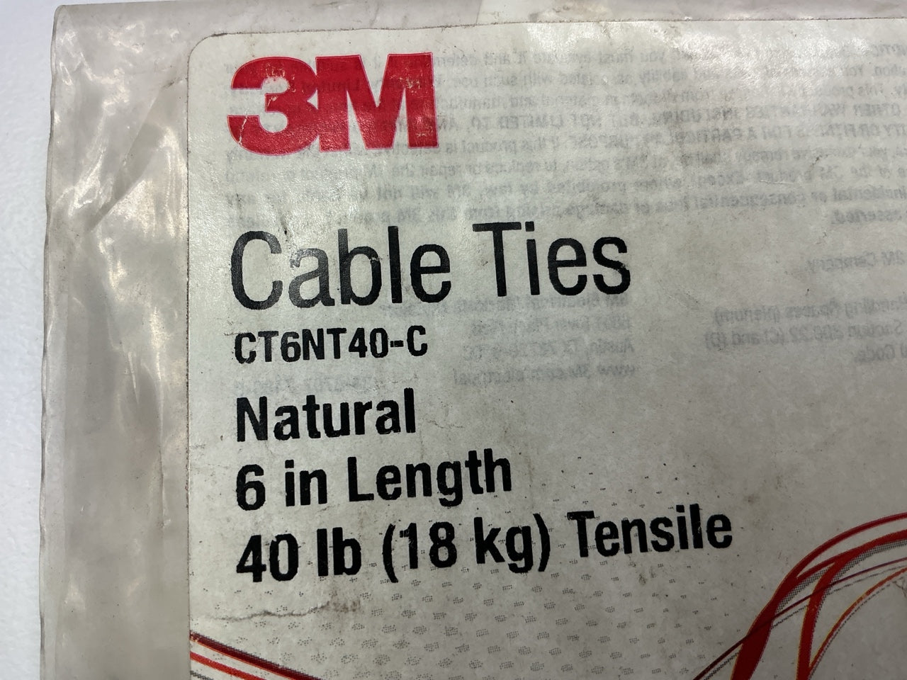3M CT6NT40-C Cable Ties 6'' L, 1-1/4'' Max Bundle Dia, Nylon 6/6, 40 Lb, 100 Pack