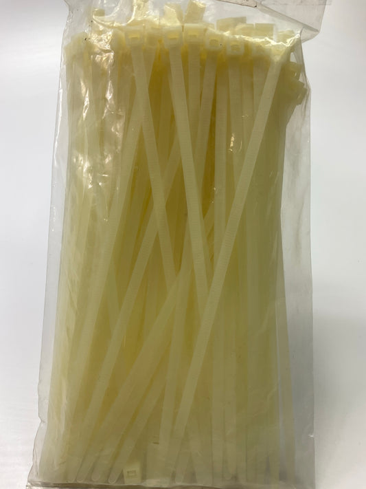 3M CT8NT50-C 100 PC Cable Zip Ties Natural White 8'' 50 Lbs., 100 Per Bag