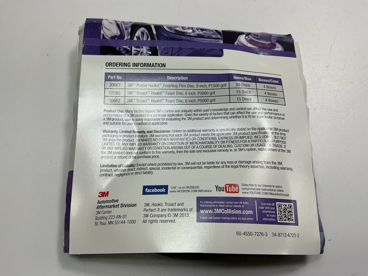 3M 5000, 3000, 1500 GRIT Trizact 6'' Sanding Disc Small Assortment, 8 Discs Total