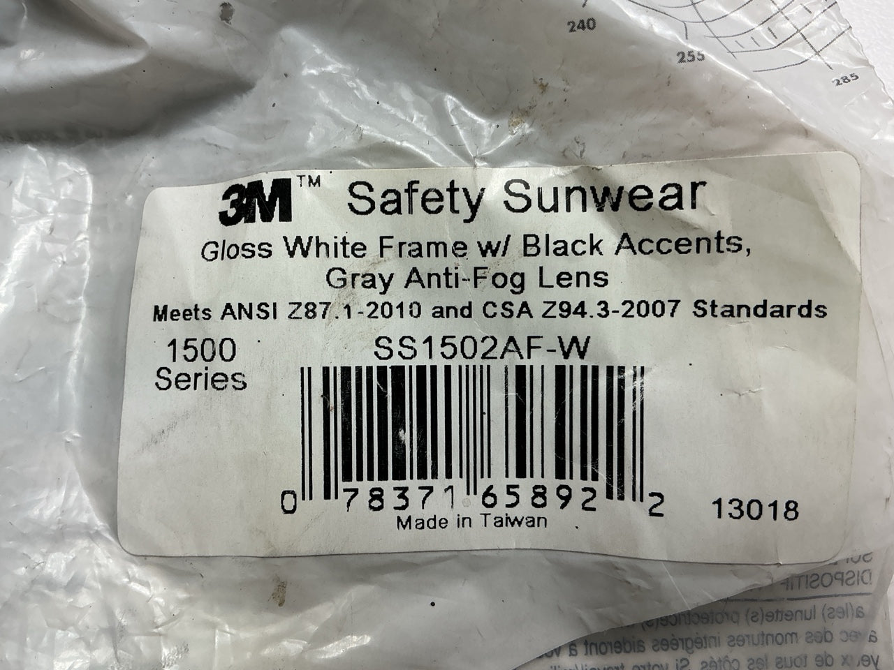 3M SS1502AF-W Safety Sunwear Glasses 1500 Series, White, High Quality