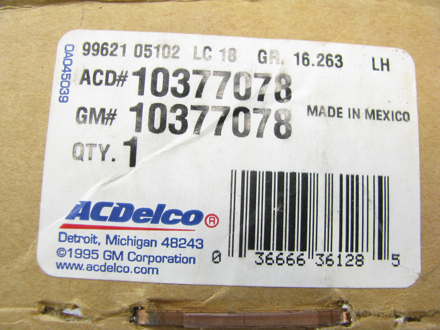 NEW OEM Acdelco 10377078 Power Window Motor