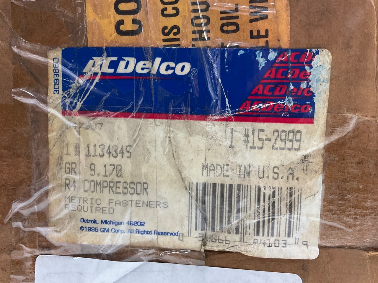 NEW GENUINE OEM Ac Delco 15-2999 A/C Compressor GM # 1134345 R4 Type