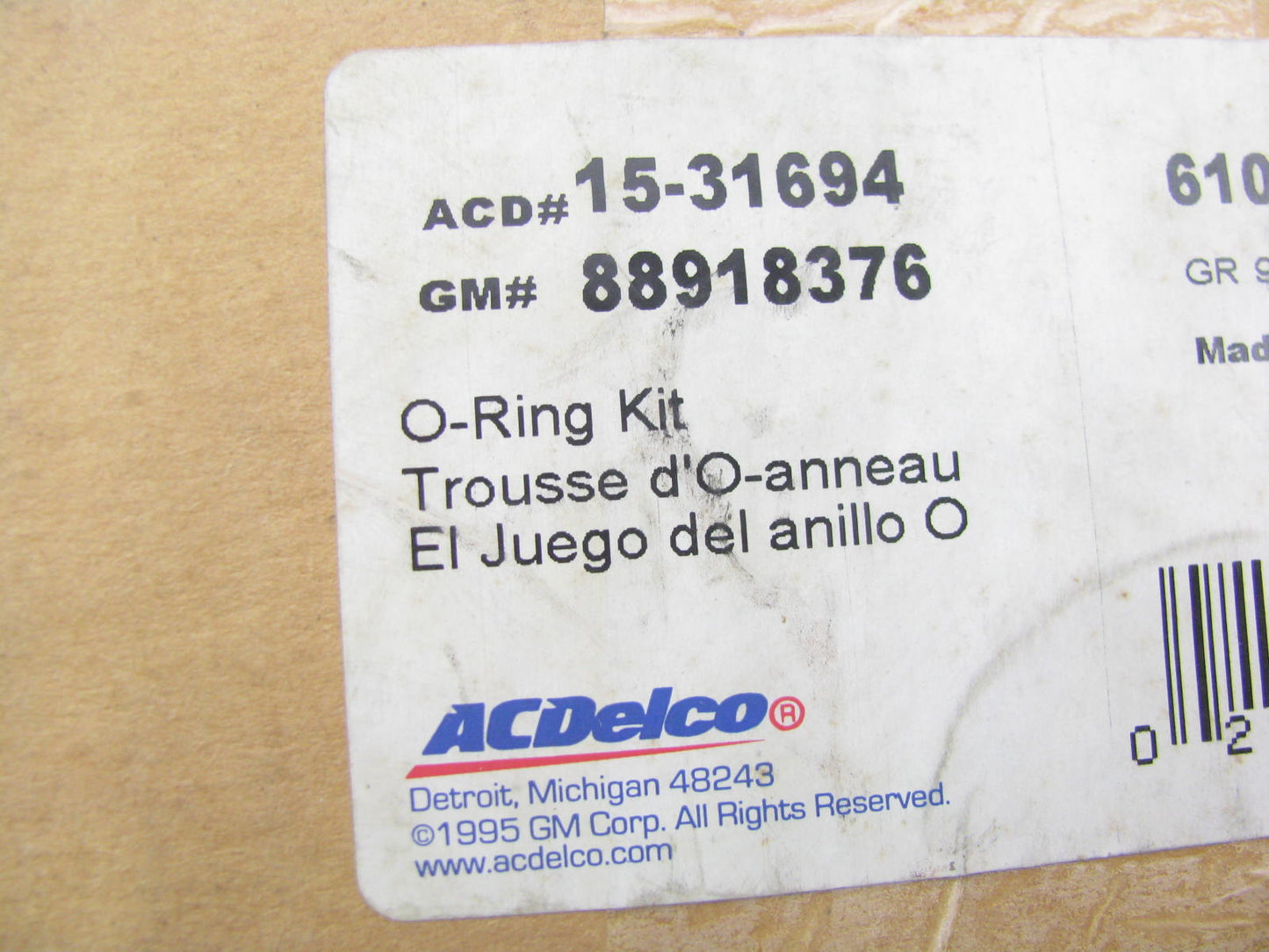 Acdelco 15-31694 UNIVERSAL AC Compressor Condenser Hose O-Ring Seal Kit 88918376