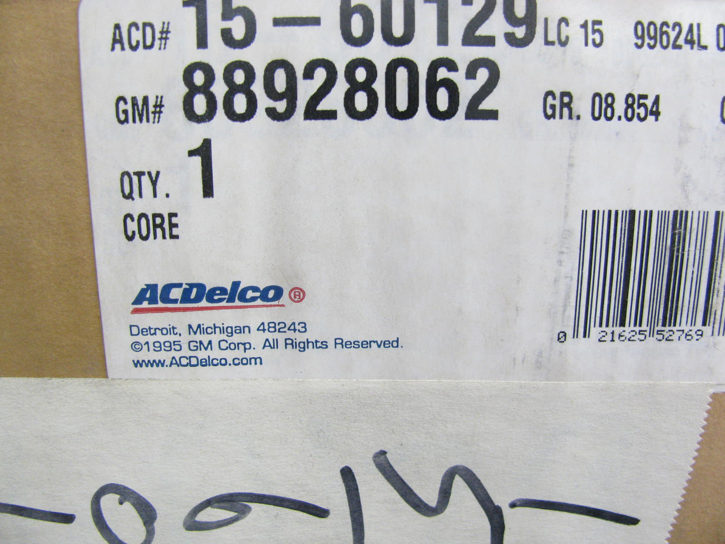 ACDelco 1560129 REAR (Aux.) Heater Core For 1993-2002 Mercury Villager, Quest