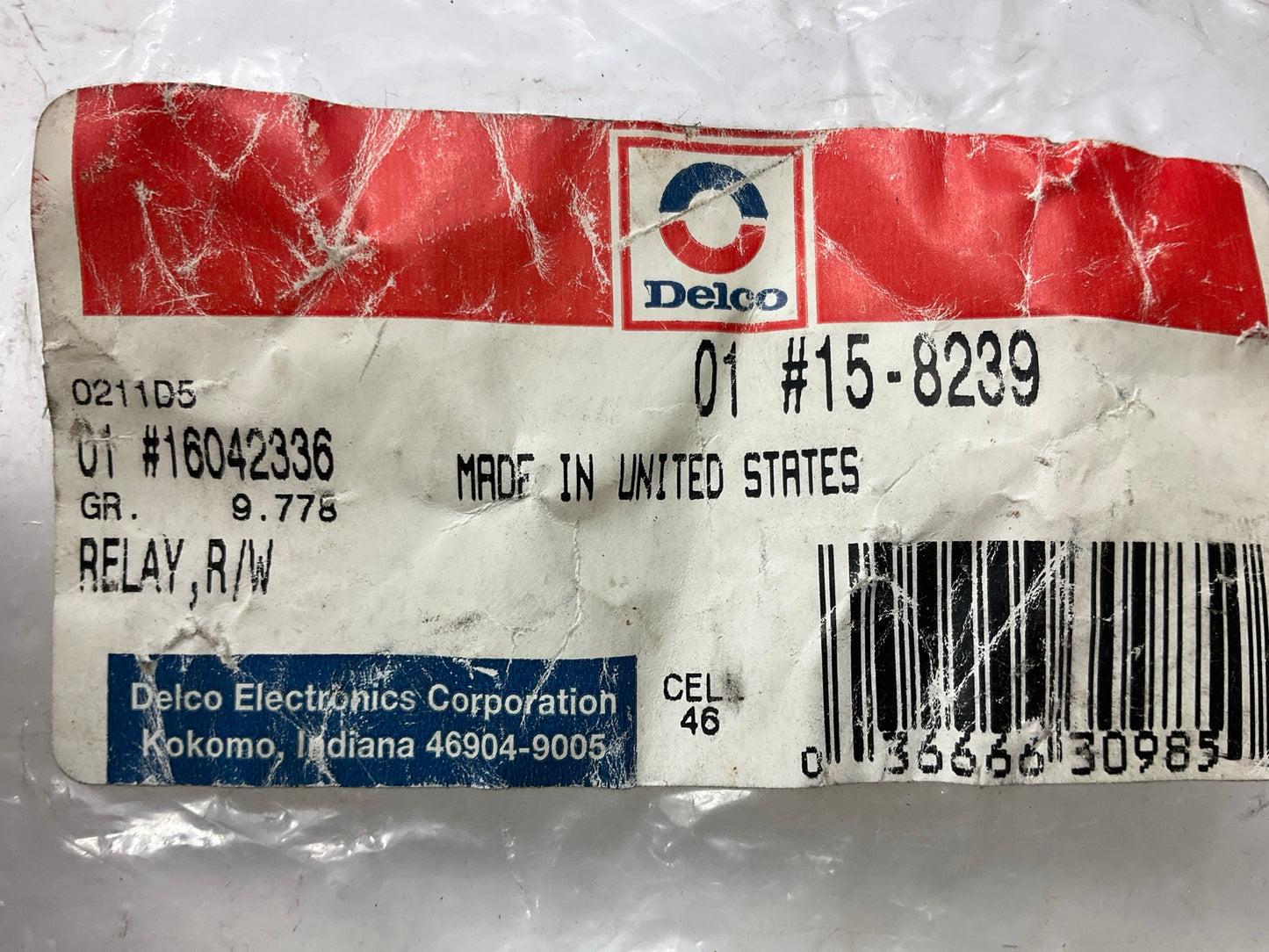 NOS OEM Acdelco 15-8239 Rear Window Defogger Relay - 1986-1989 C4 Corvette