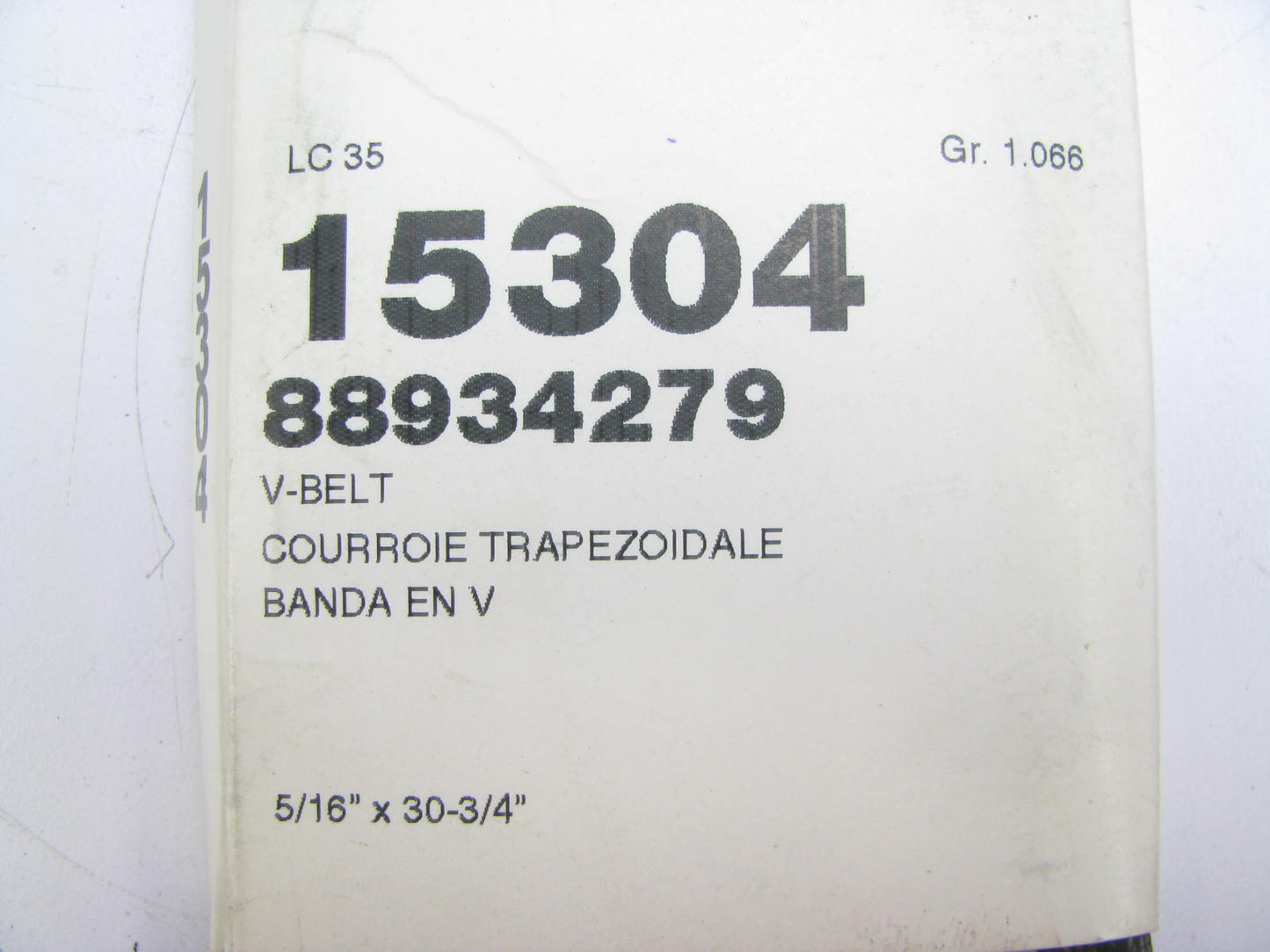 Acdelco 15304 Accessory Drive Belt - 0.44'' X 30.625'' - 36 Degree