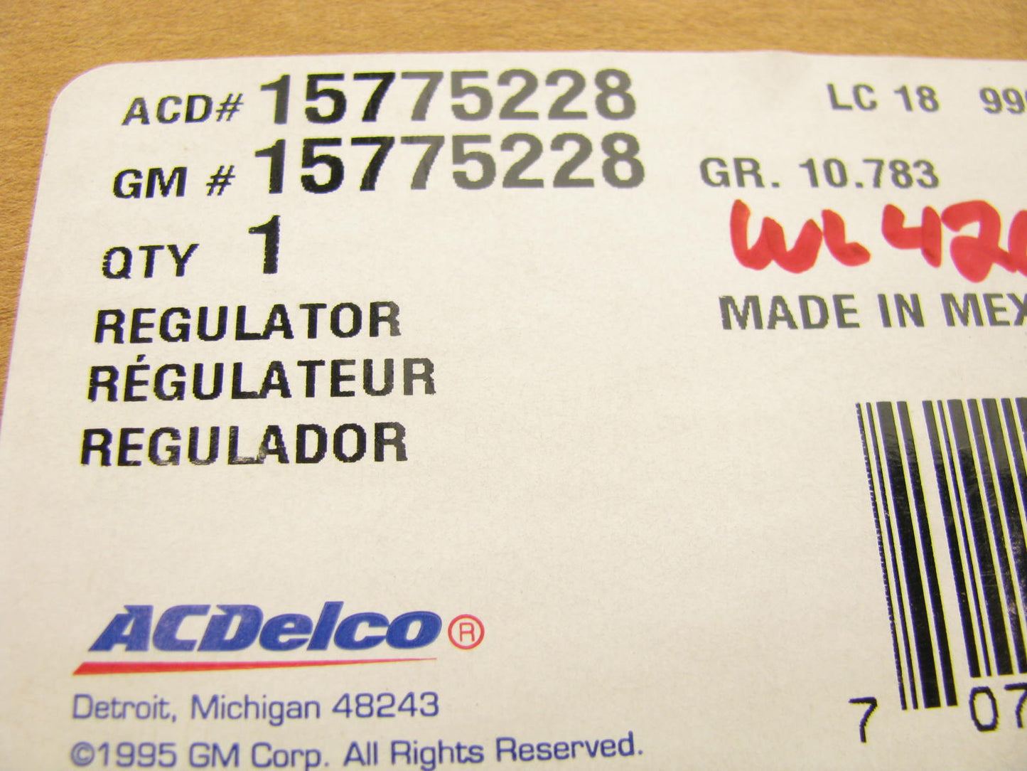 Acdelco 15775228 Front Right Power Window Regulator for 2003-2007 Cadillac CTS