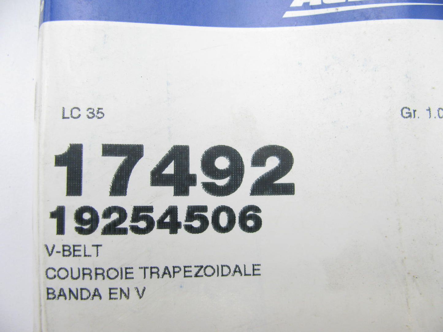 Acdelco 17492 Accessory Drive Belt - 0.53'' X 49.75'' - 36 Degree