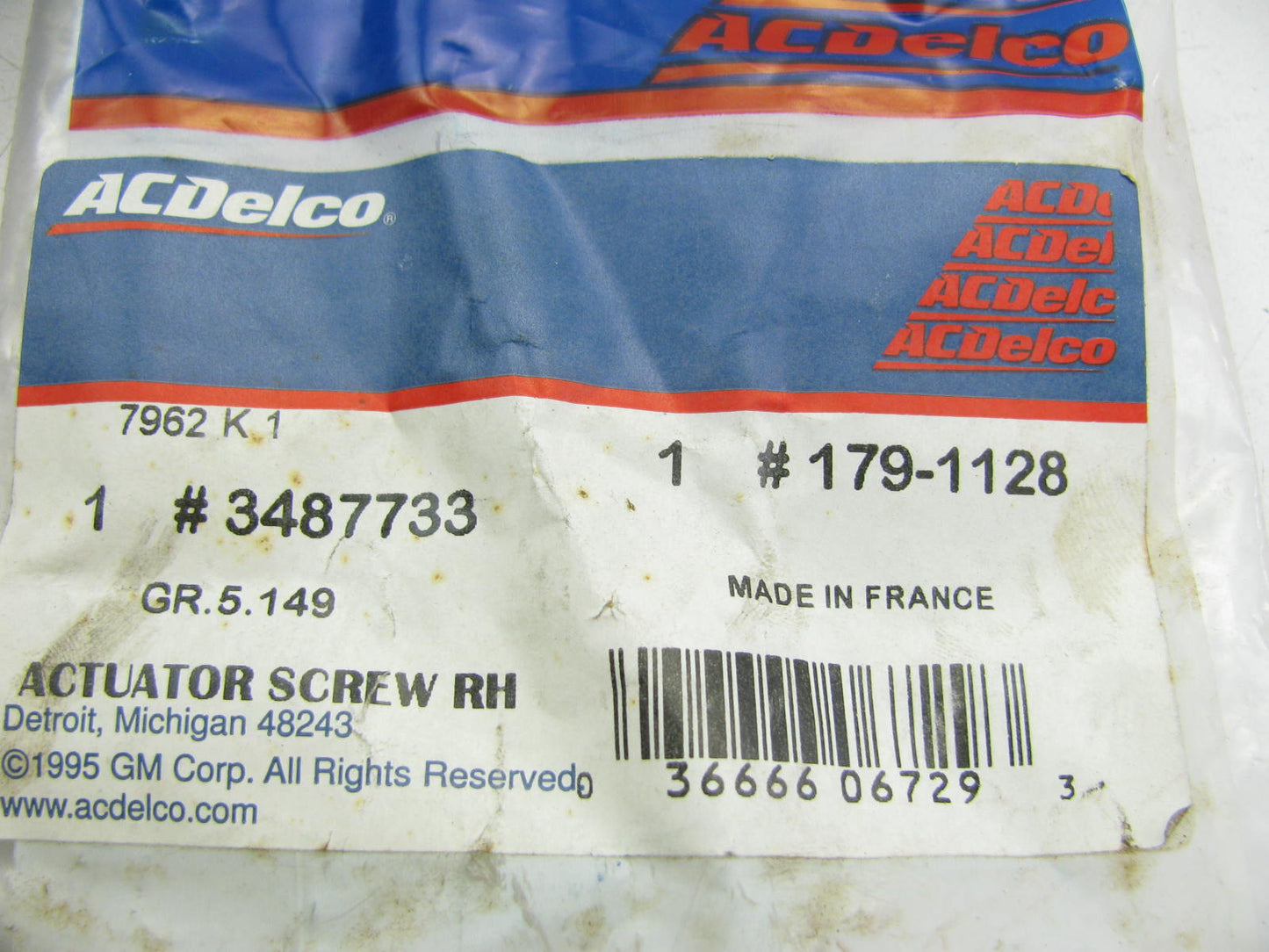NEW GENUINE OEM Acdelco 179-1128 Parking Brake Shoe Actuator Bolt - Right Side