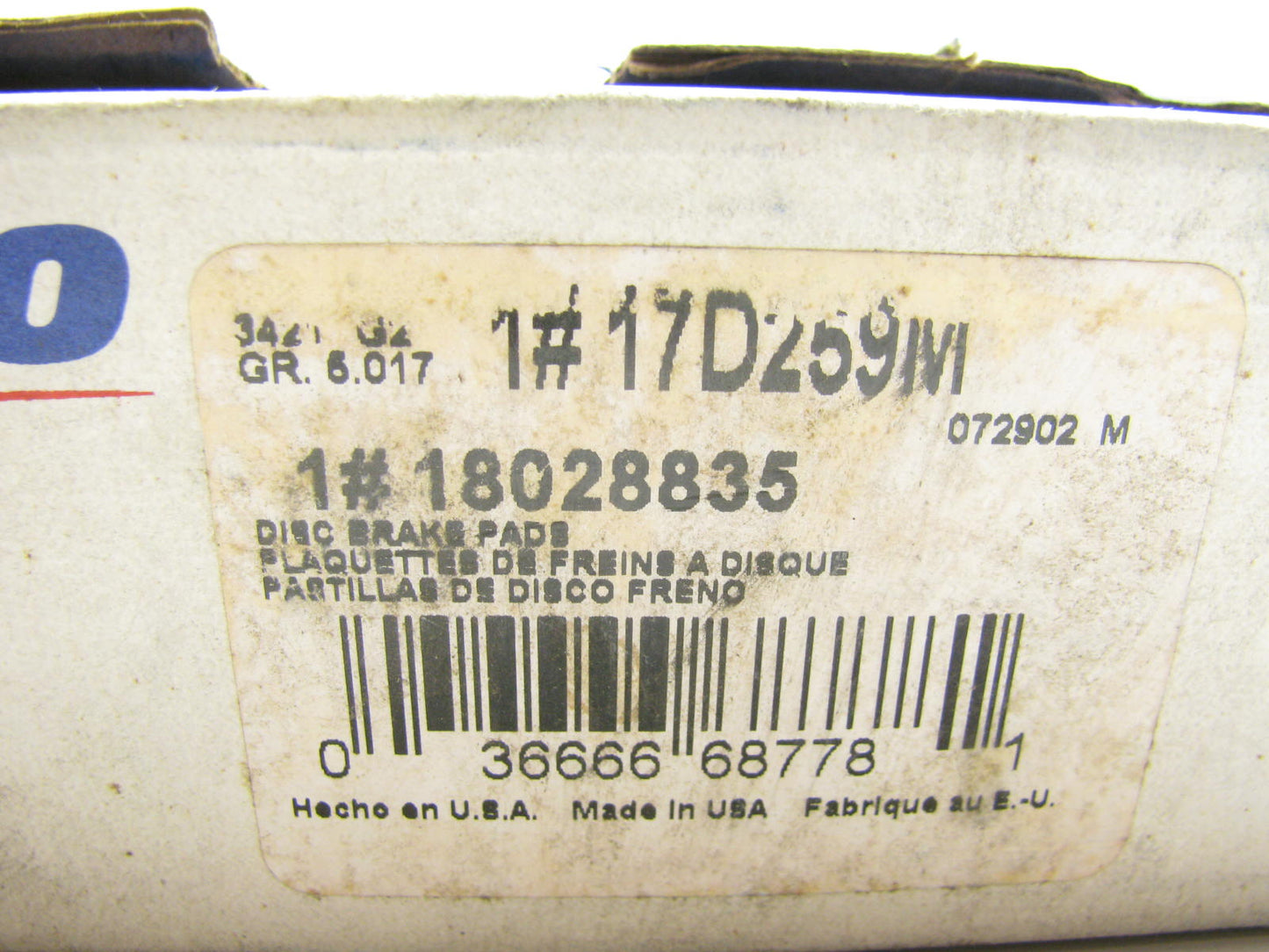 Acdelco 17D259M Front Disc Brake Pad Set - Semi-Metallic