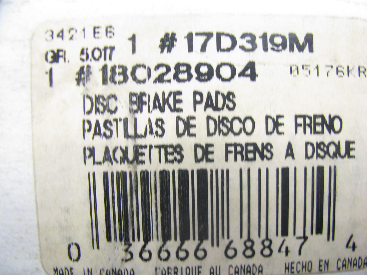 Acdelco 17D319M Front Brake Pads