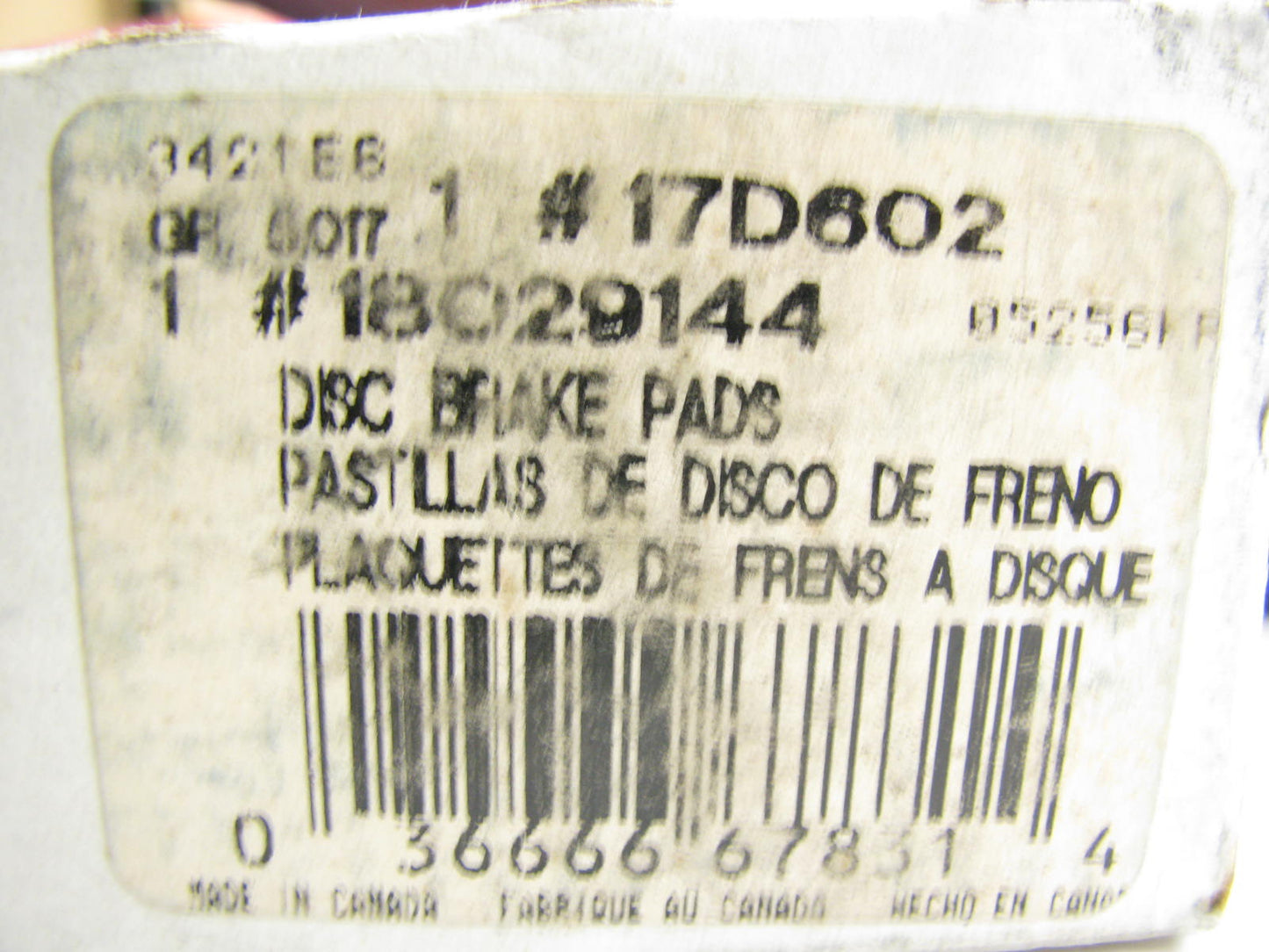 Acdelco 17D602 Front Disc Brake Pad Set - Organic