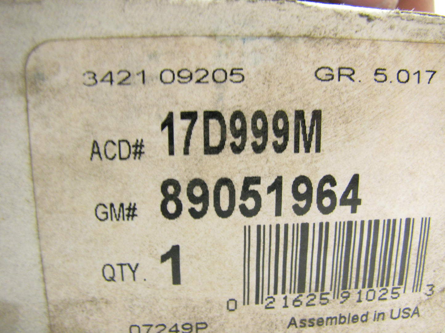 Acdelco 17D999M Rear Disc Brake Pad Set - Semi-Metallic