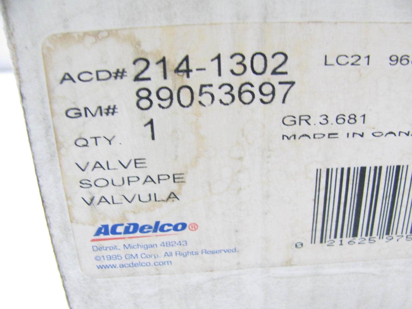 Acdelco 214-1302 EGR Valve OEM For 96-97 Stratus, Breeze 2.0L 4287821