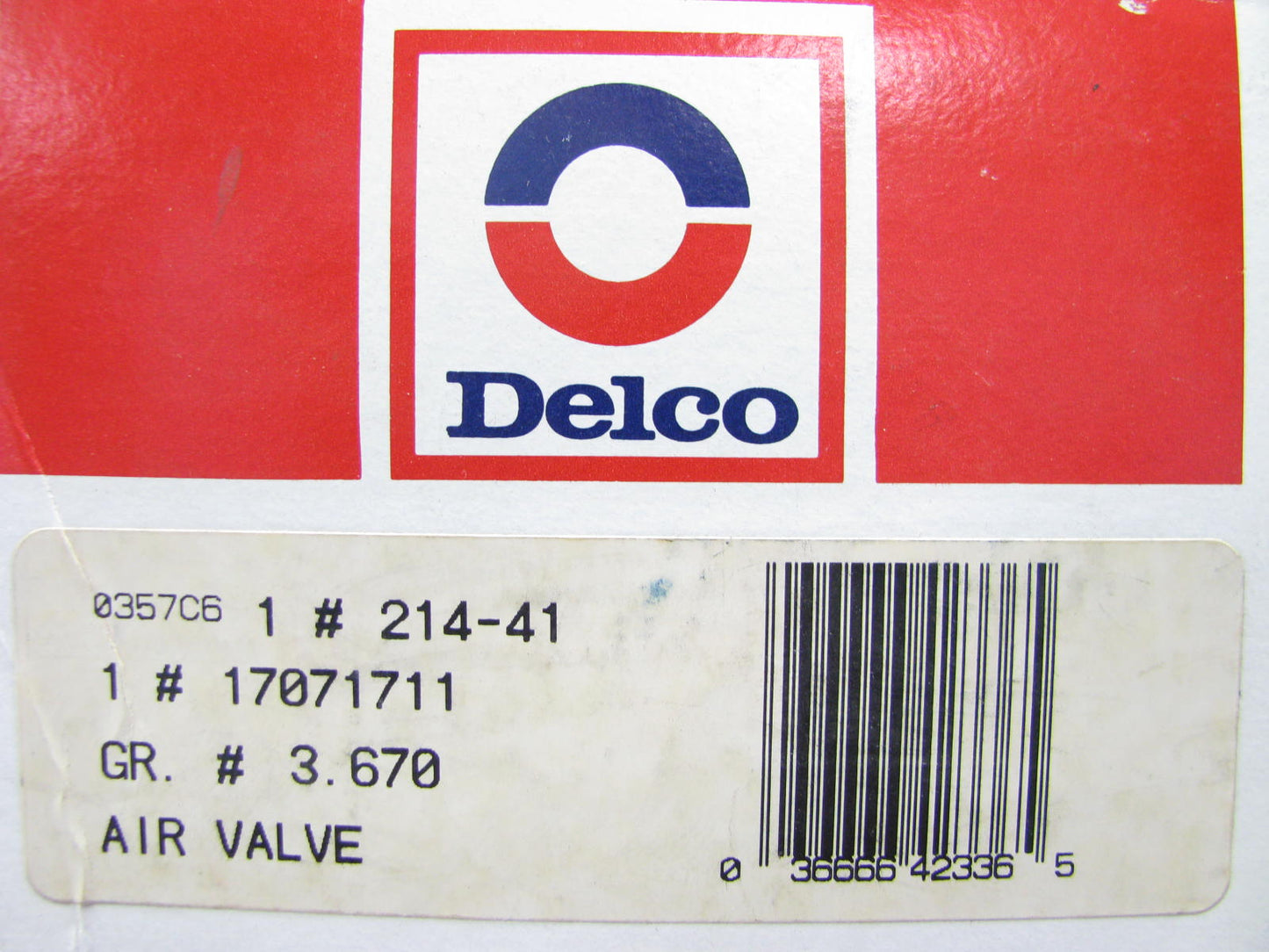 Genuine Acdelco 214-41-GM # 17071711 Secondary Air Injection Control Valve