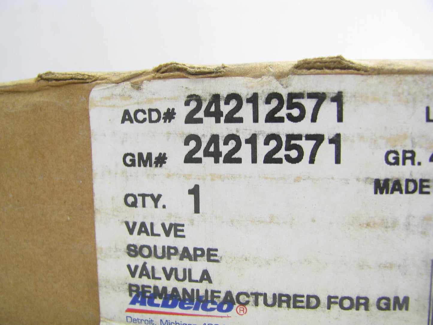 NOS OEM GM Auto Trans Valve Body ACDelco 24212571 Reman