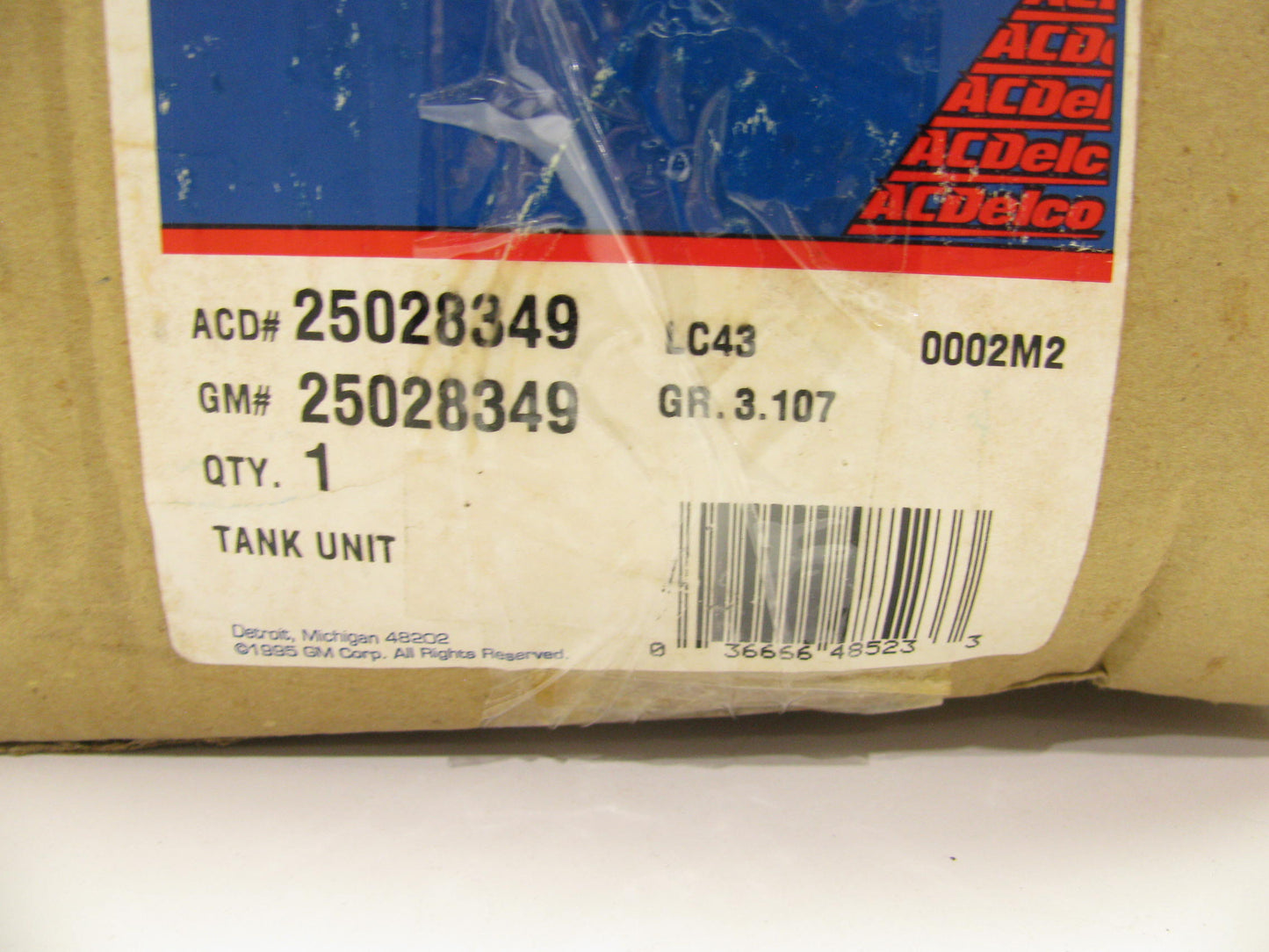 Acdelco 25028349 Fuel Level Sender