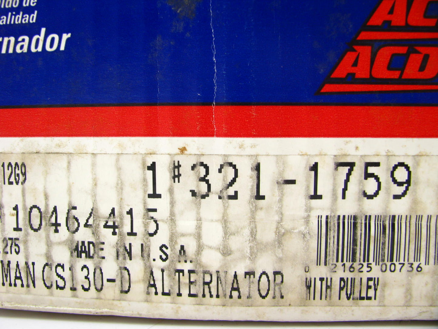 Reman. Acdelco 321-1759 Alternator - 1999-03 Pontiac Grand Prix 3.1L V6 110 Amp