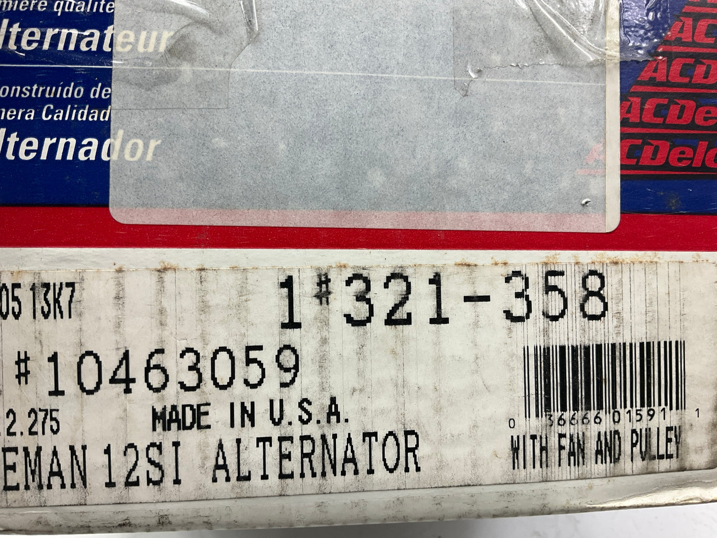 Missing Pulley - REMAN. Acdelco 321-358 Alternator