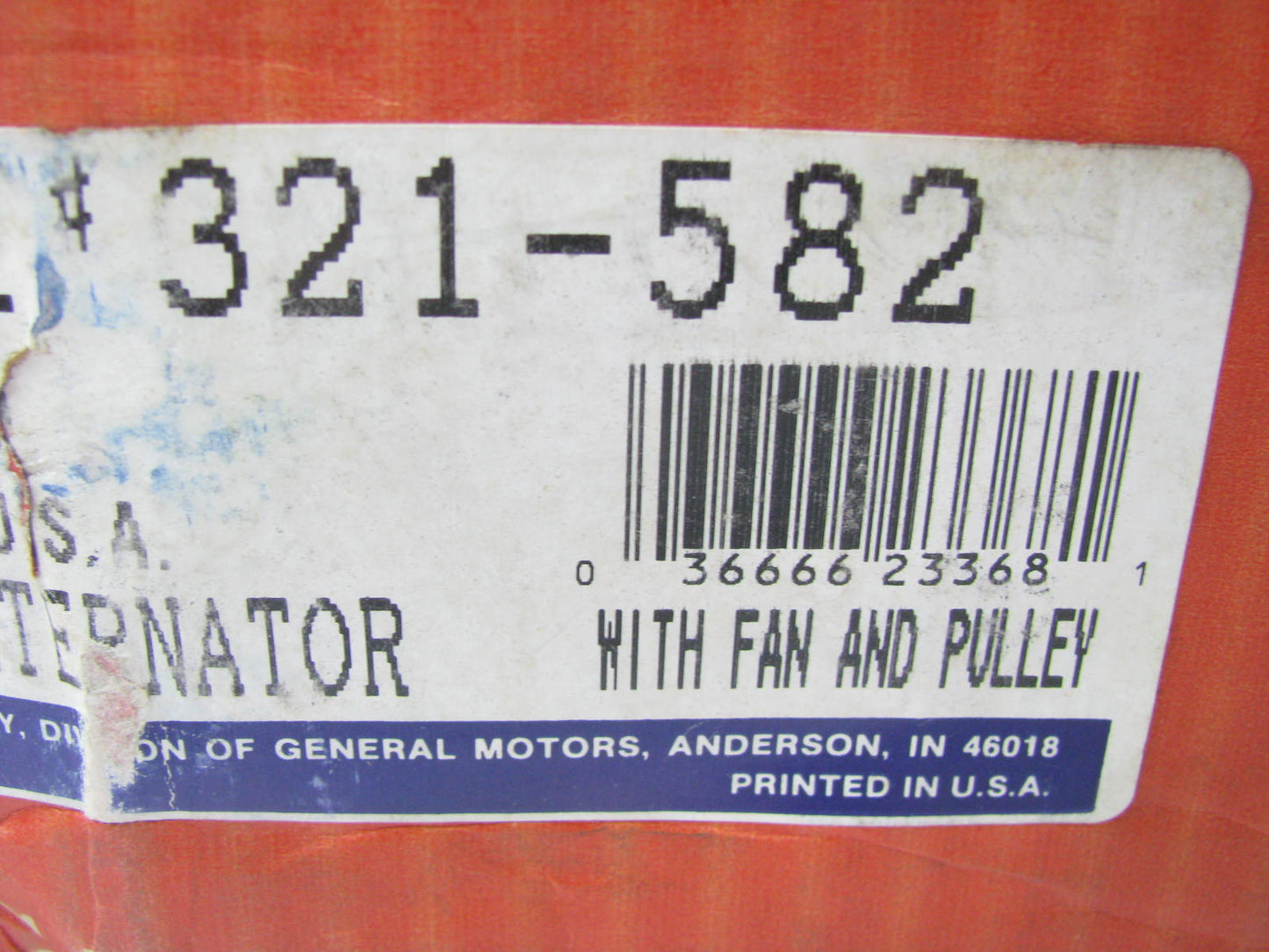 Reman Acdelco 321-582 Alternator For 91-92 Oldsmobile Buick Pontiac, 140 Amp