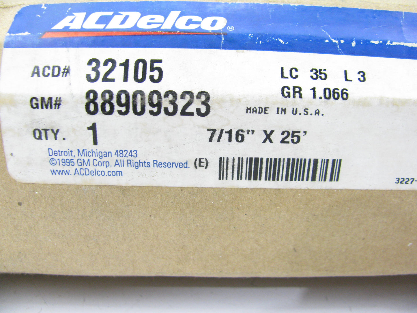 25 FEET - OEM Acdelco 32105 7/16'' Fuel Line / PCV / EEC Emission Hose SAE 30R7