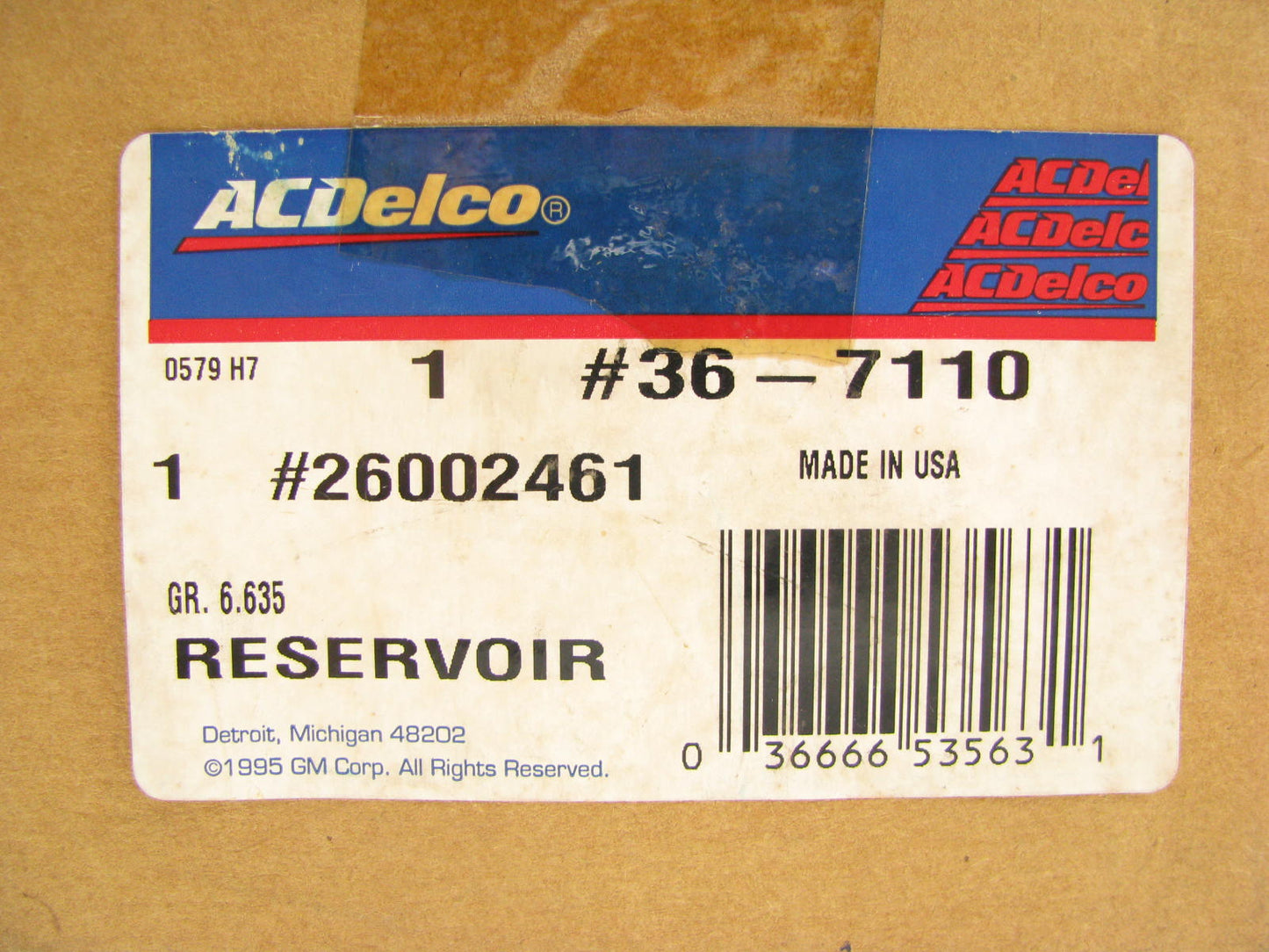 Acdelco 36-7110 Power Steering Reservoir Fluid Tank Bottle OEM GM # 26002461